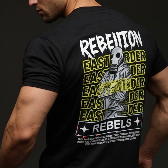 SLTHRS Rebel Black Graphic Oversized Tee